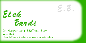 elek bardi business card